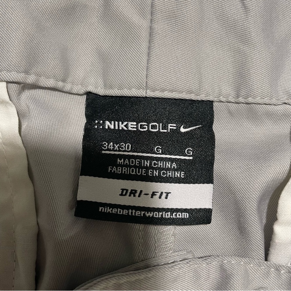 Mens 34x30 Nike Hybrid Woven Flex Golf Pants Chino Light Bone Flat Front - Picture 6 of 9
